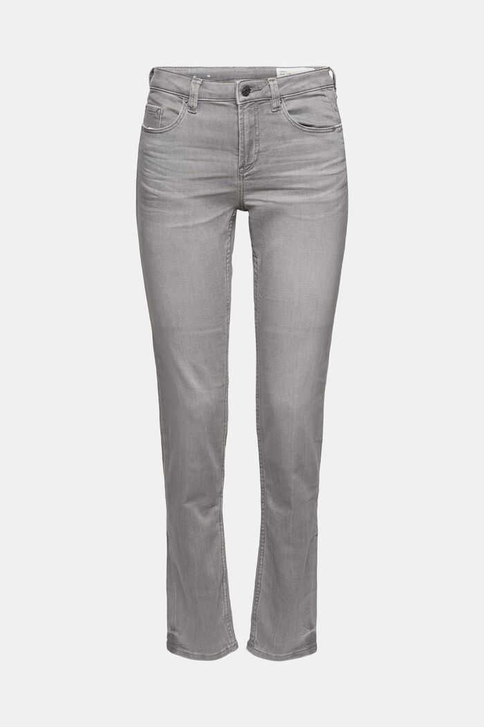 Jeans van een katoenmix met comfortabele stretch, GREY MEDIUM WASHED, detail image number 5