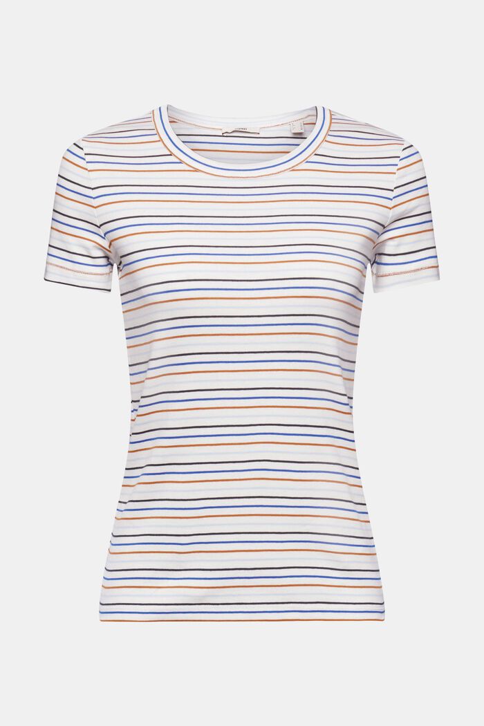 T-shirt rayé en coton, OFF WHITE COLORWAY, detail image number 6