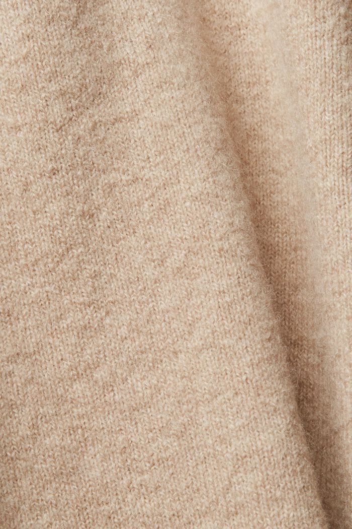 Pull en maille de laine mélangée à encolure montante, LIGHT TAUPE, detail image number 1
