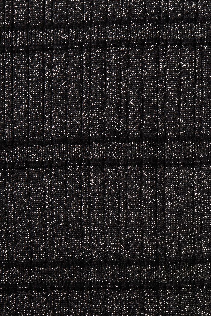 Gebreide mini-jurk van lamé, BLACK, detail image number 6