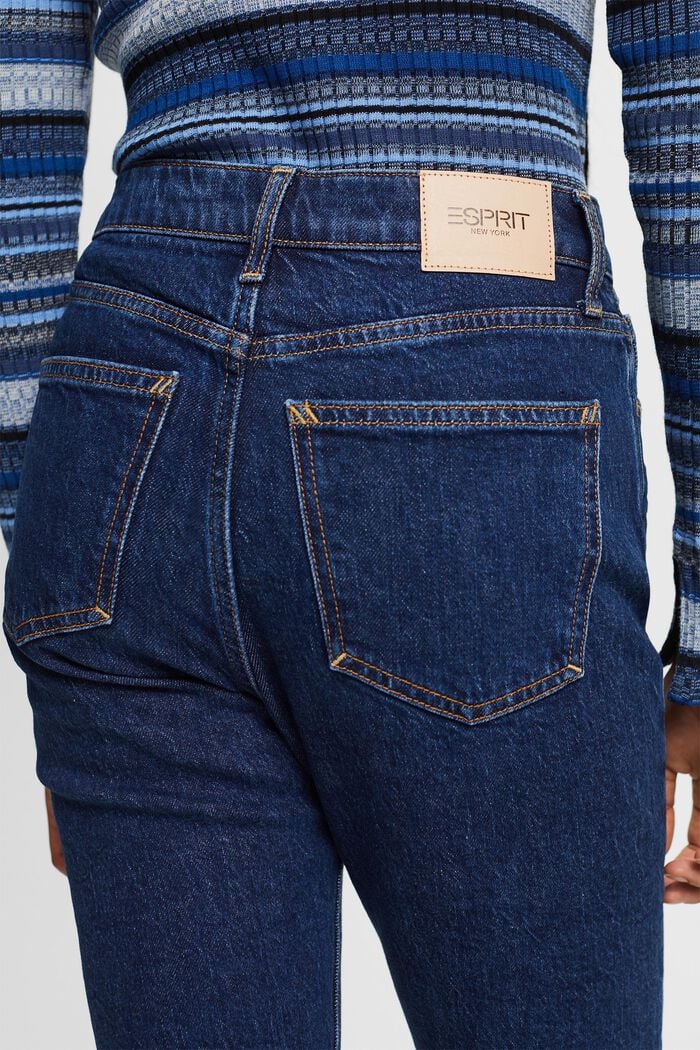 Retro-jeans met hoge taille en slanke pijpen, BLUE MEDIUM WASHED, detail image number 4