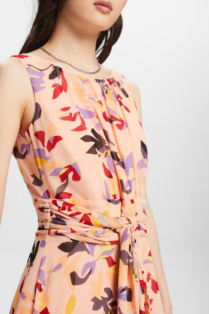 Chiffon jurk met print, NEW PASTEL ORANGE, detail image number 3