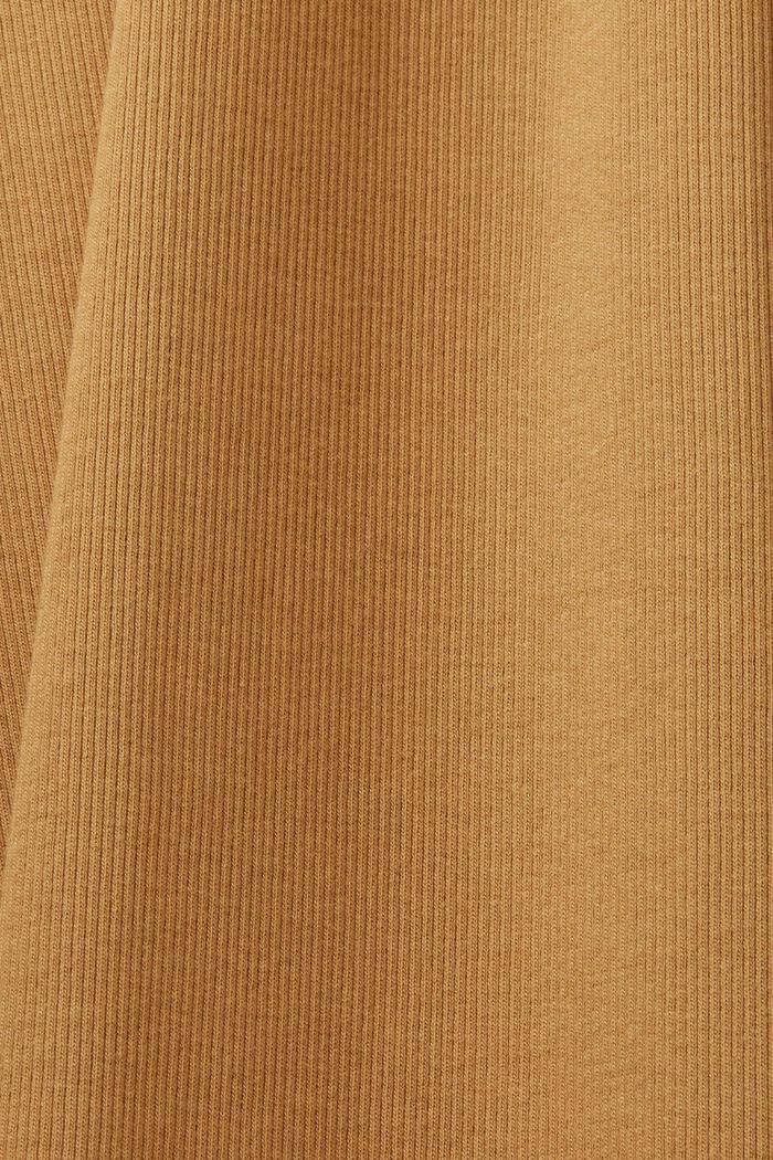Geribde jersey midi-jurk van stretchkatoen, TOFFEE, detail image number 5