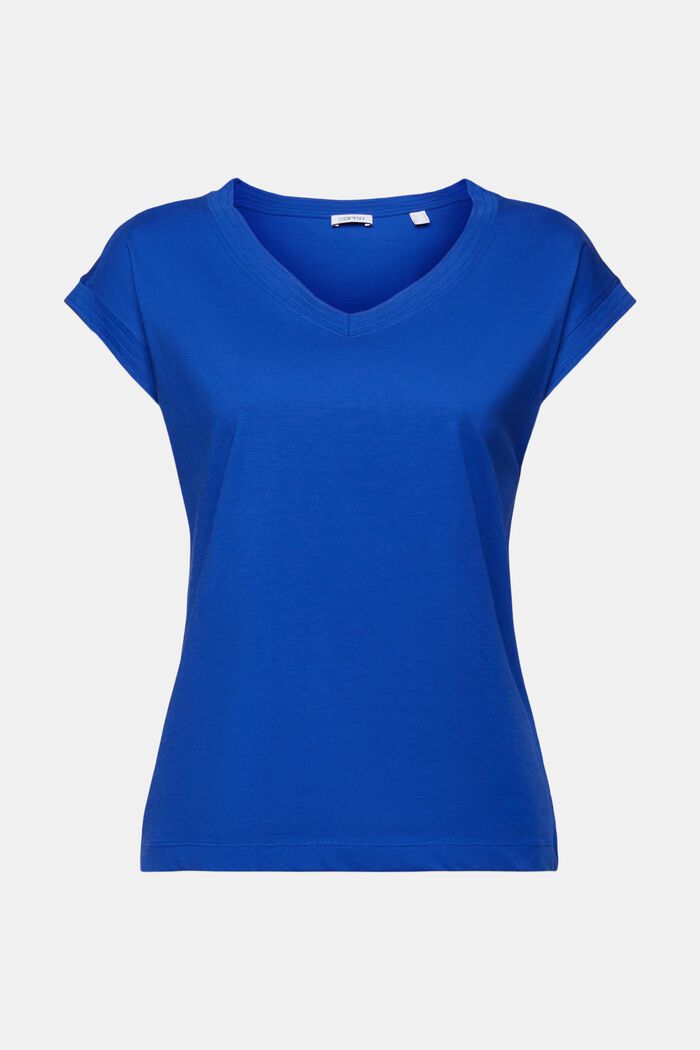 T-shirt met V-hals, BRIGHT BLUE, detail image number 5