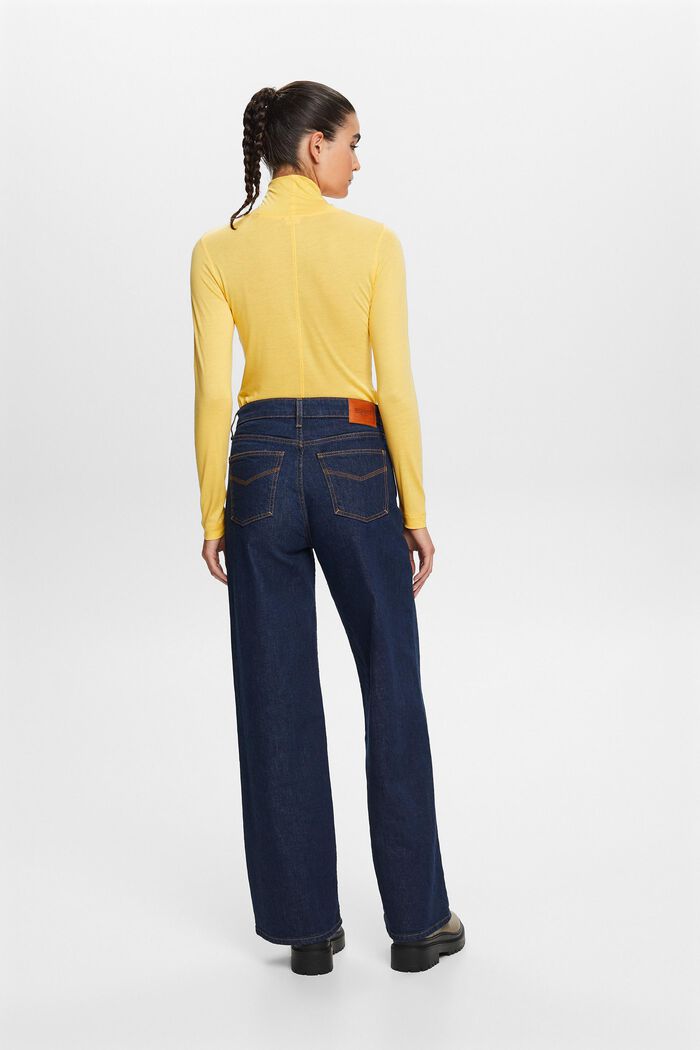 Retro jeans met hoge taille en wijde pijpen, BLUE RINSE, detail image number 5
