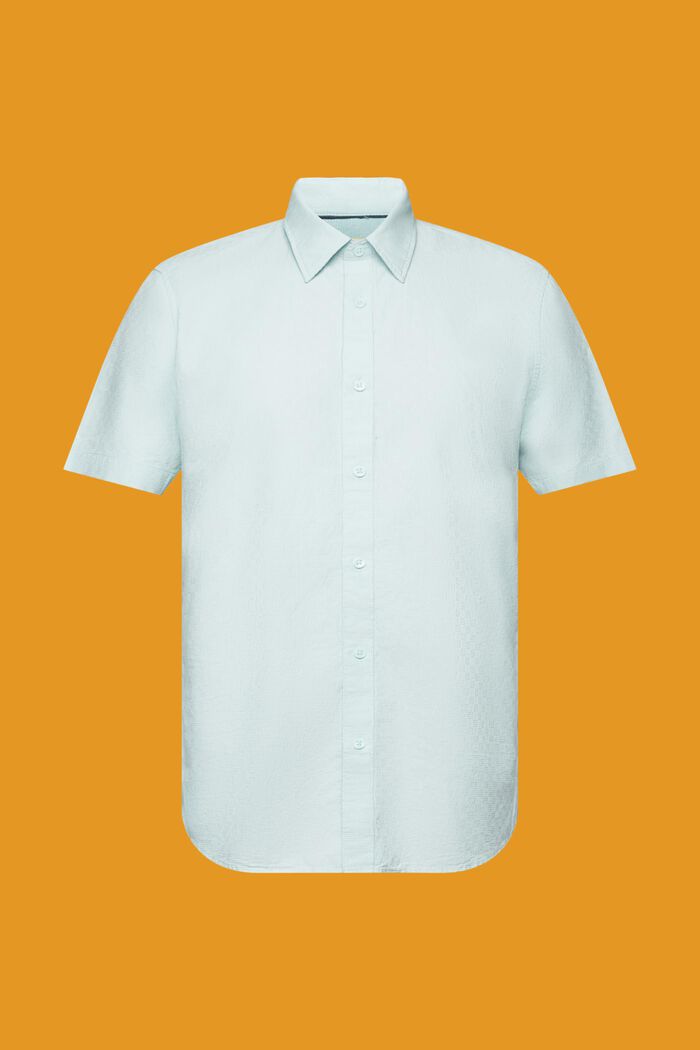 Gestructureerd slim fit-overhemd, LIGHT AQUA GREEN, detail image number 5