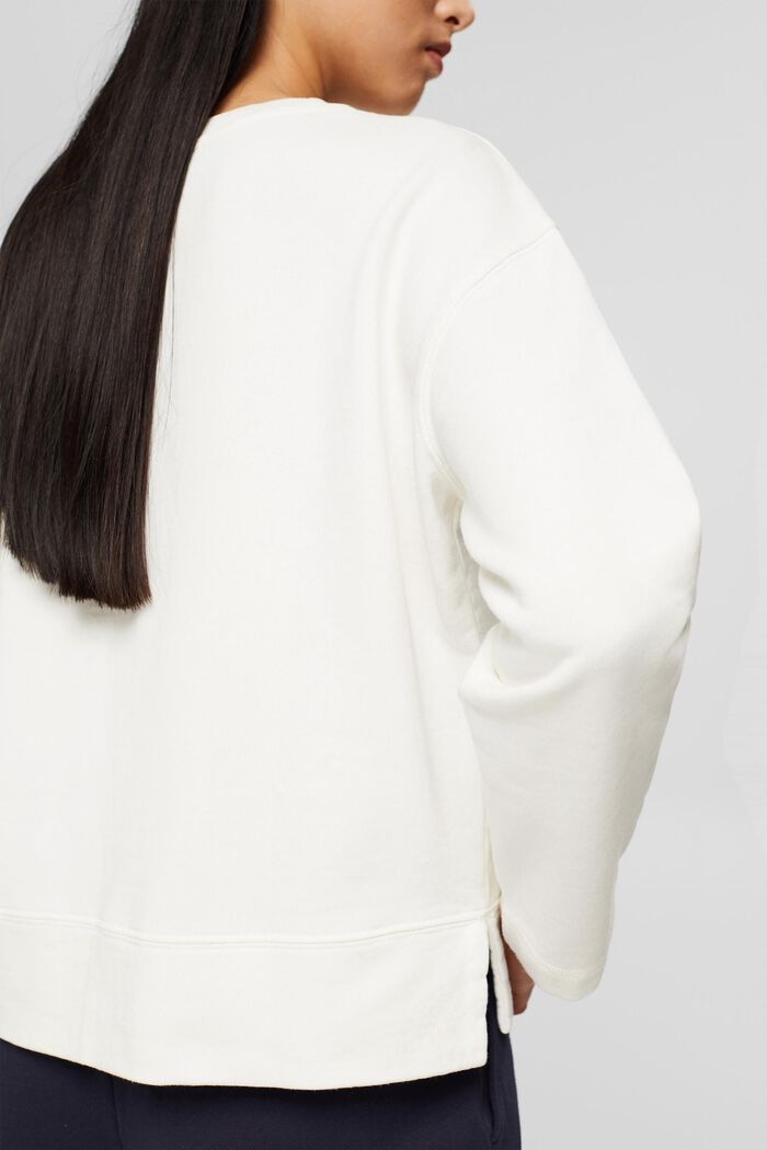 Sweatshirt van zuiver katoen, OFF WHITE, detail image number 0