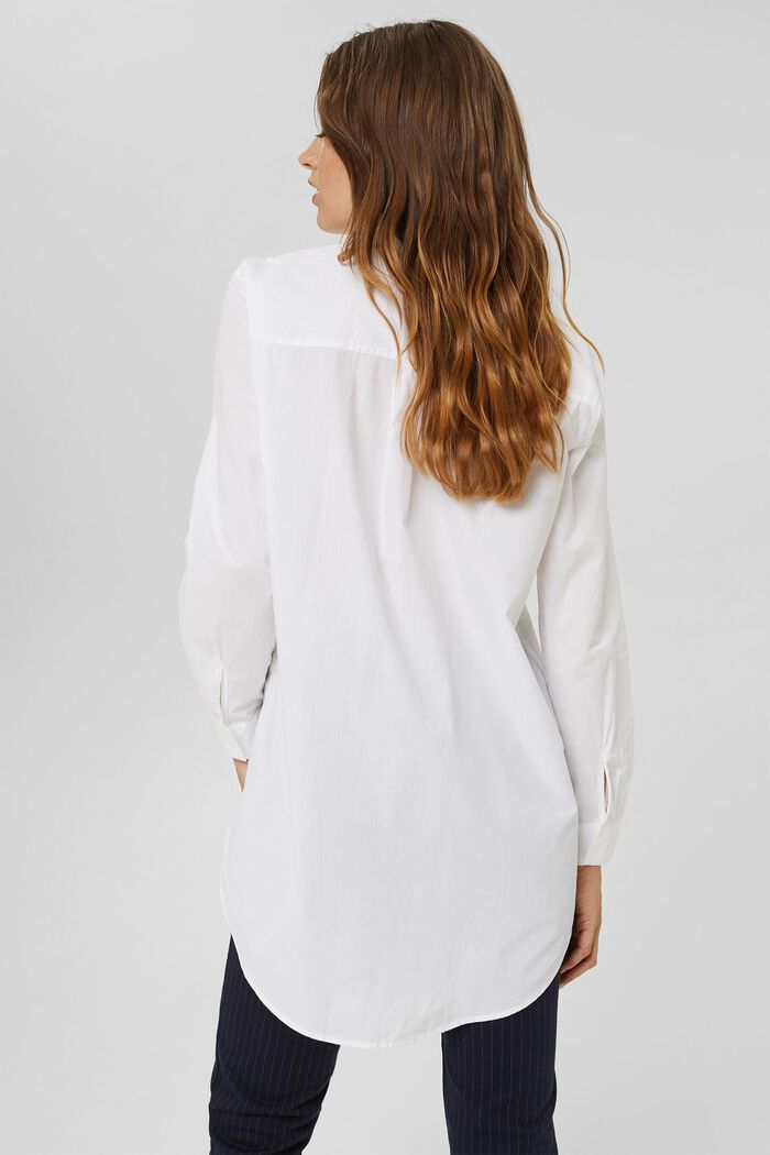 Lange blouse van 100% biologisch katoen, WHITE, detail image number 3