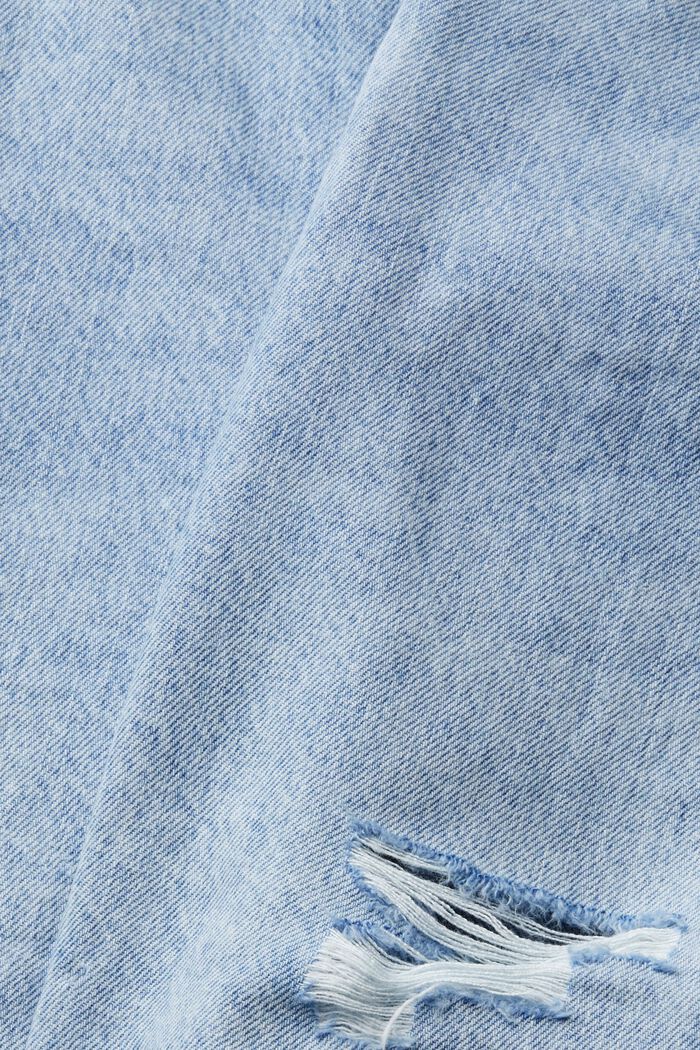 Short en jean à effets destroy, BLUE BLEACHED, detail image number 4