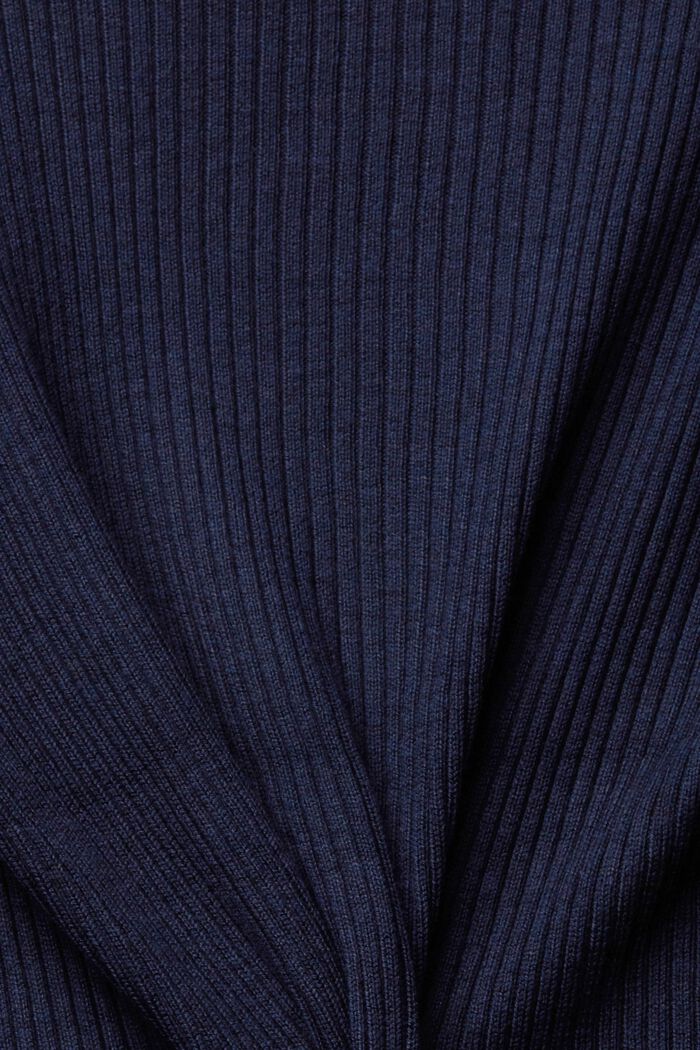 Cardigan côtelé à pans en pointe, NAVY, detail image number 1