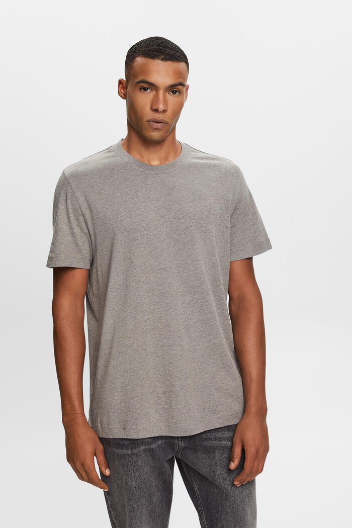 T-shirt à encolure ronde, 100 % coton, GUNMETAL, detail image number 0