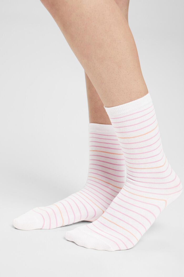 2 paar sokken van een mix met biologisch katoen, WHITE, detail image number 2