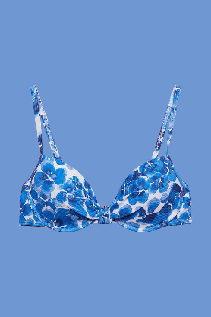 Gerecycled: gewatteerde bikinitop met beugels, BLUE, detail image number 4