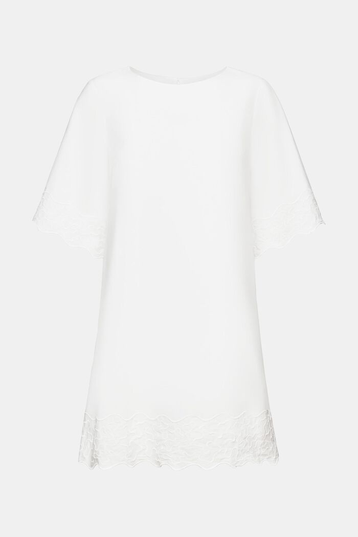 Mini-jurk met borduursel en klokmouwen, OFF WHITE, detail image number 6