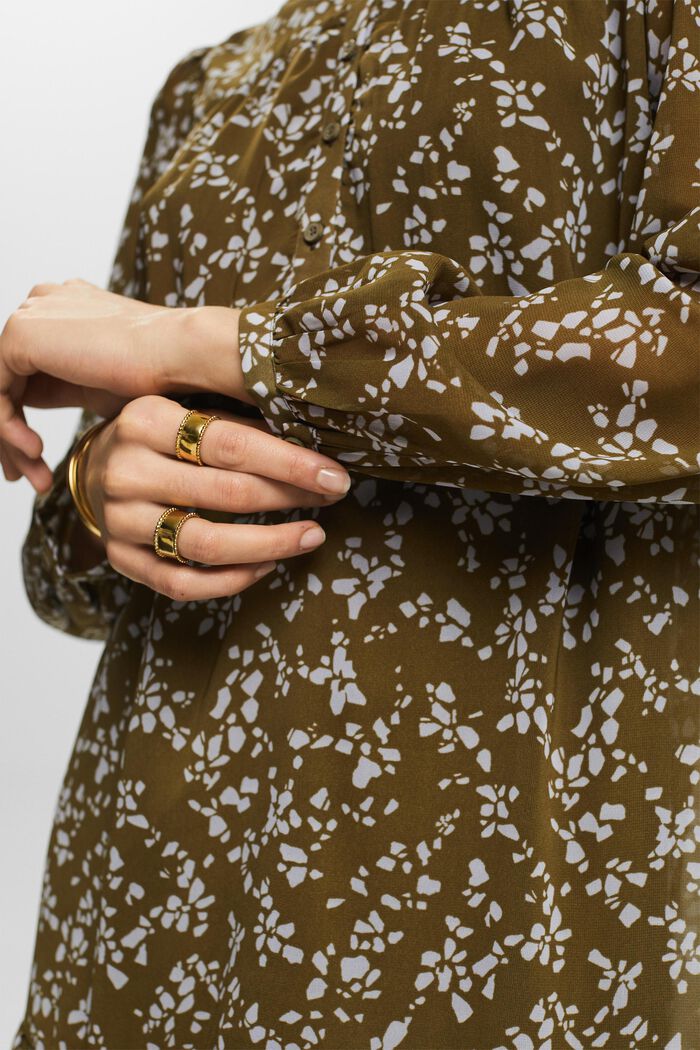 Mini-robe en mousseline imprimée, KHAKI GREEN, detail image number 3