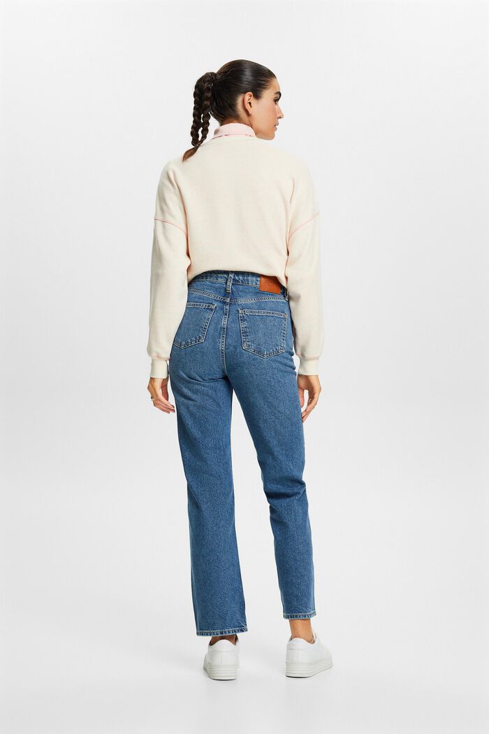 Straight jeans met retrolook en hoge taille, BLUE MEDIUM WASHED, detail image number 3