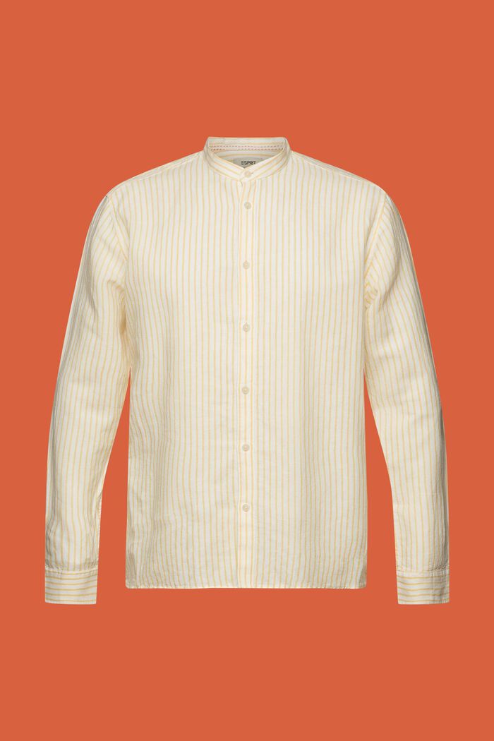 Gestreept overhemd, linnenmix, SUNFLOWER YELLOW, detail image number 6