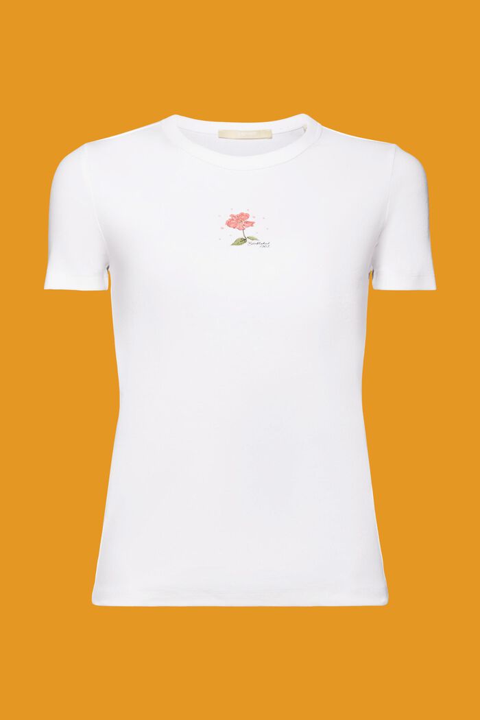 T-shirt à imprimé sur le devant, WHITE, detail image number 6