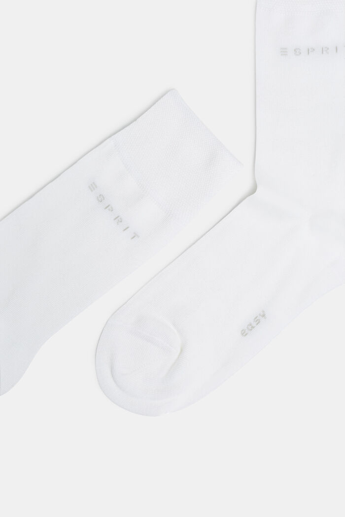 Set van 2 paar sokken, mix van organic cotton, WHITE, detail image number 1