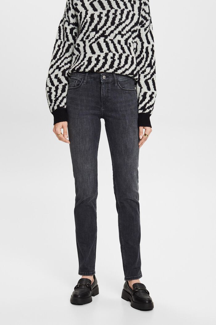 Slim fit-jeans met middelhoge taille, BLACK MEDIUM WASHED, detail image number 0