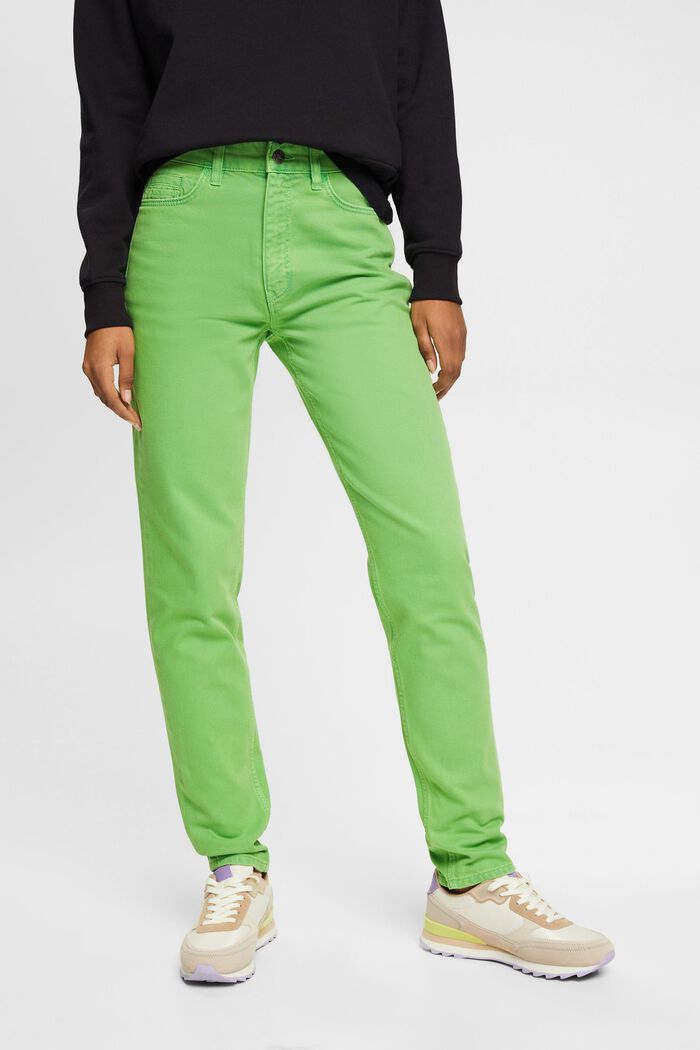 Pantalon en twill de coupe Mom, GREEN, detail image number 0