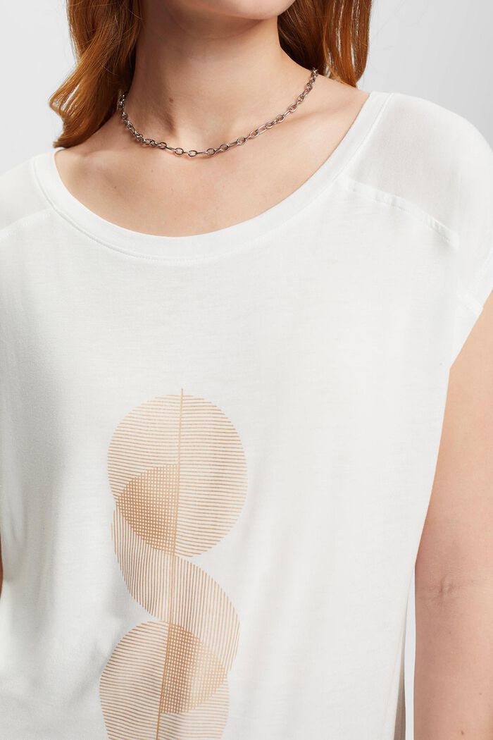 T-shirt met print op de voorkant, LENZING™ ECOVERO™, OFF WHITE, detail image number 2