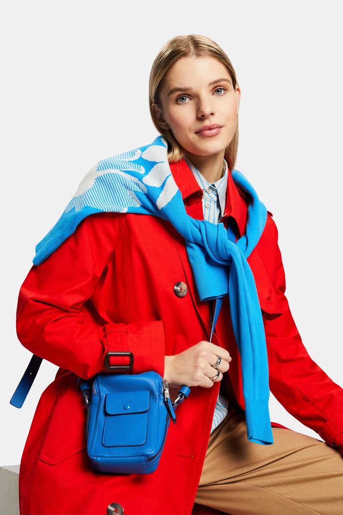 Trench-coat à boutonnage croisé et ceinture, RED, detail image number 4