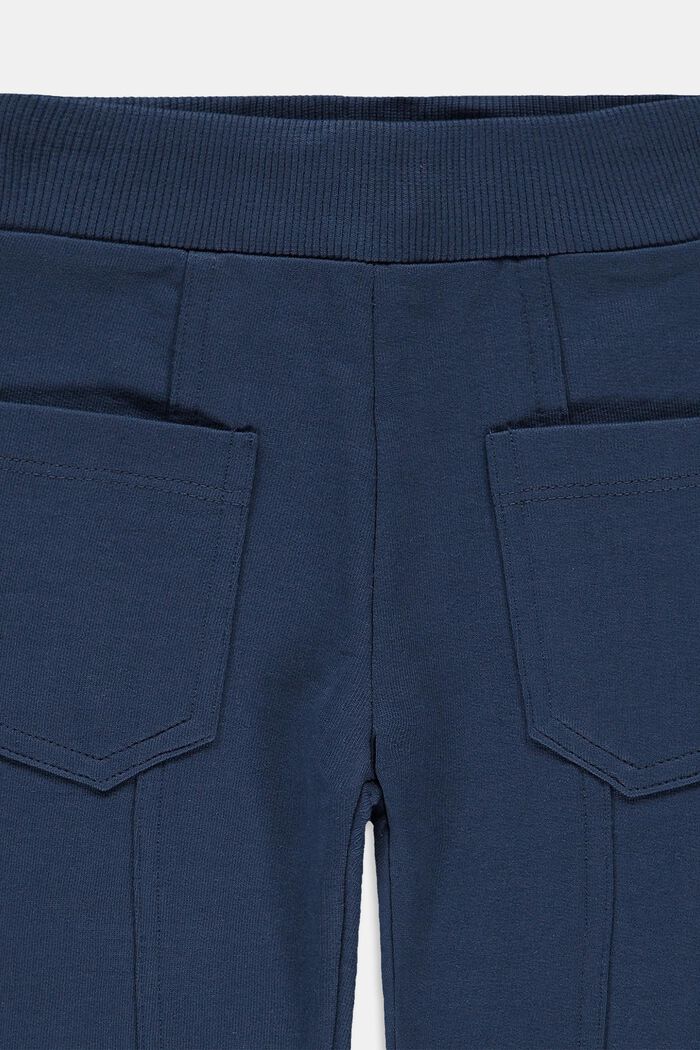 Pantalon molletonné, 100 % coton biologique, PETROL BLUE, detail image number 2