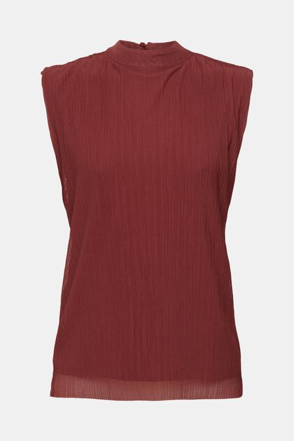 Geplooide mesh top, BORDEAUX RED, overview