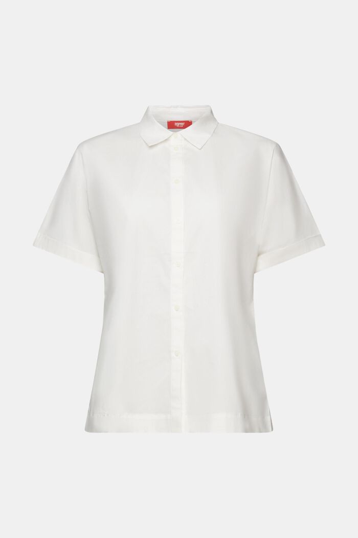 Chemise à manches courtes en popeline de coton, OFF WHITE, detail image number 8
