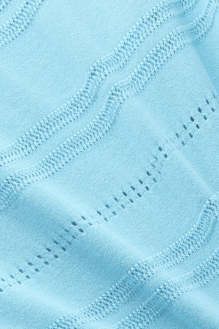 Gebreide trui met korte mouwen, LIGHT TURQUOISE, detail image number 5