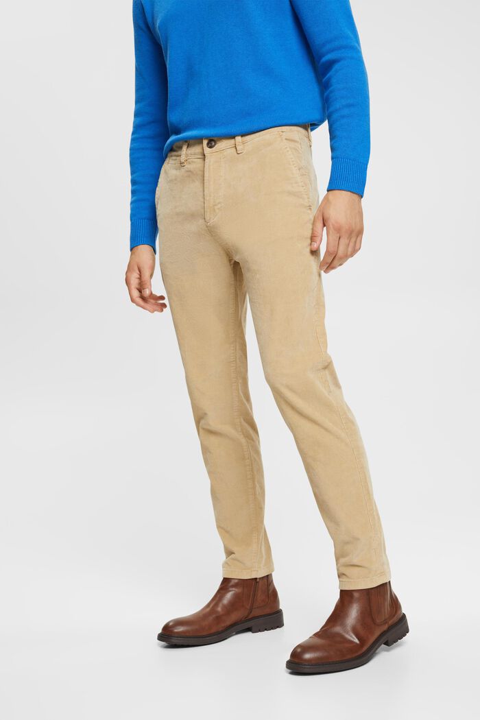 Pantalon en velours côtelé, BEIGE, detail image number 0