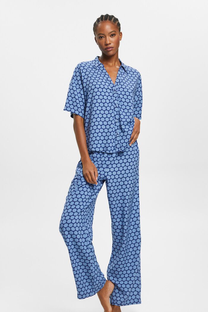 Pyjama met stippenprint, DARK BLUE, detail image number 0