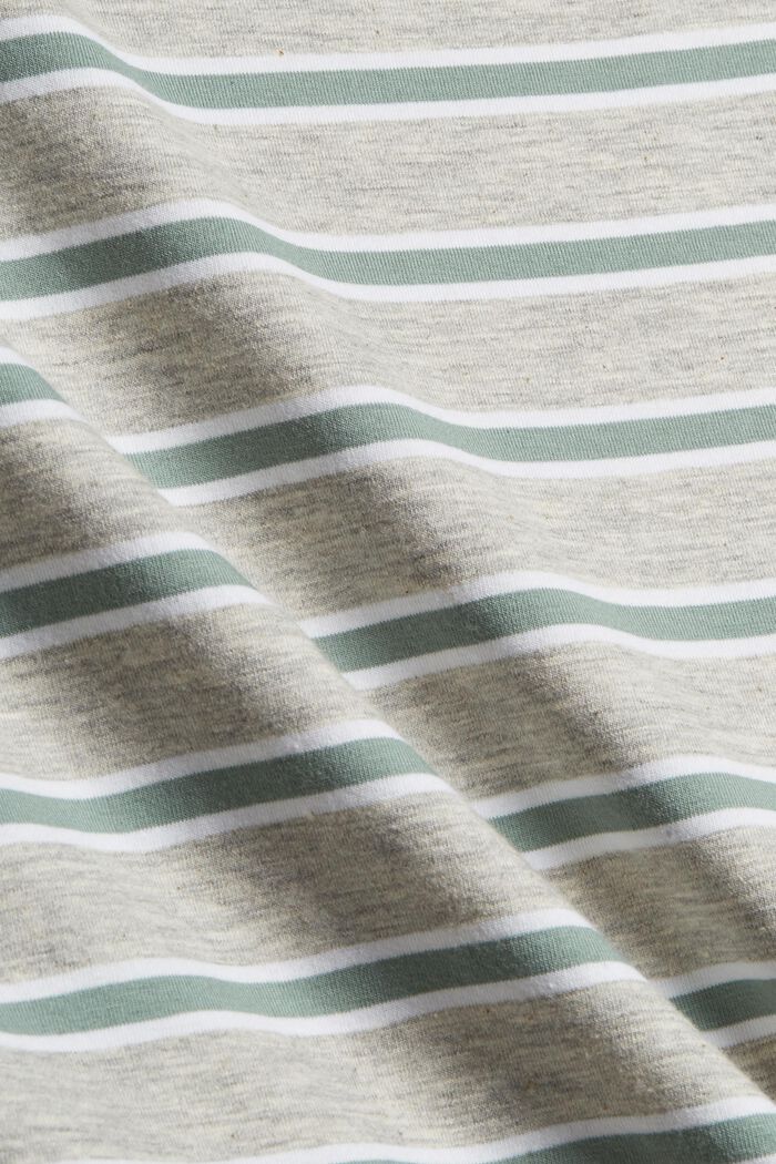 T-shirt rayé à manches longues en coton biologique stretch, LIGHT GREY, detail image number 4