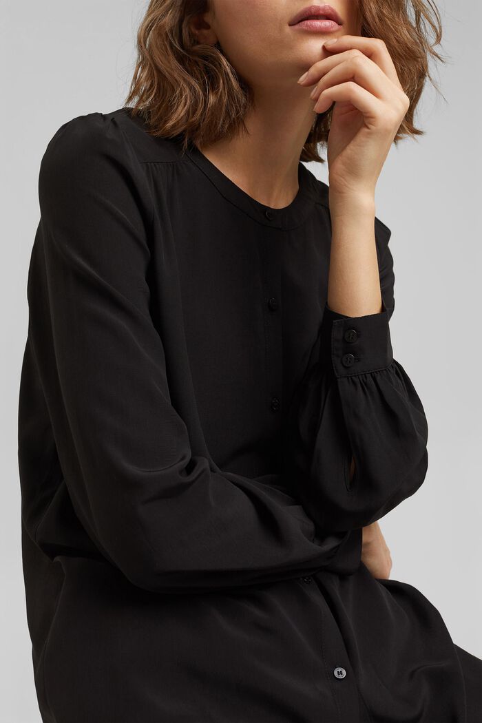 Lange blouse met LENZING™ ECOVERO™, BLACK, detail image number 2