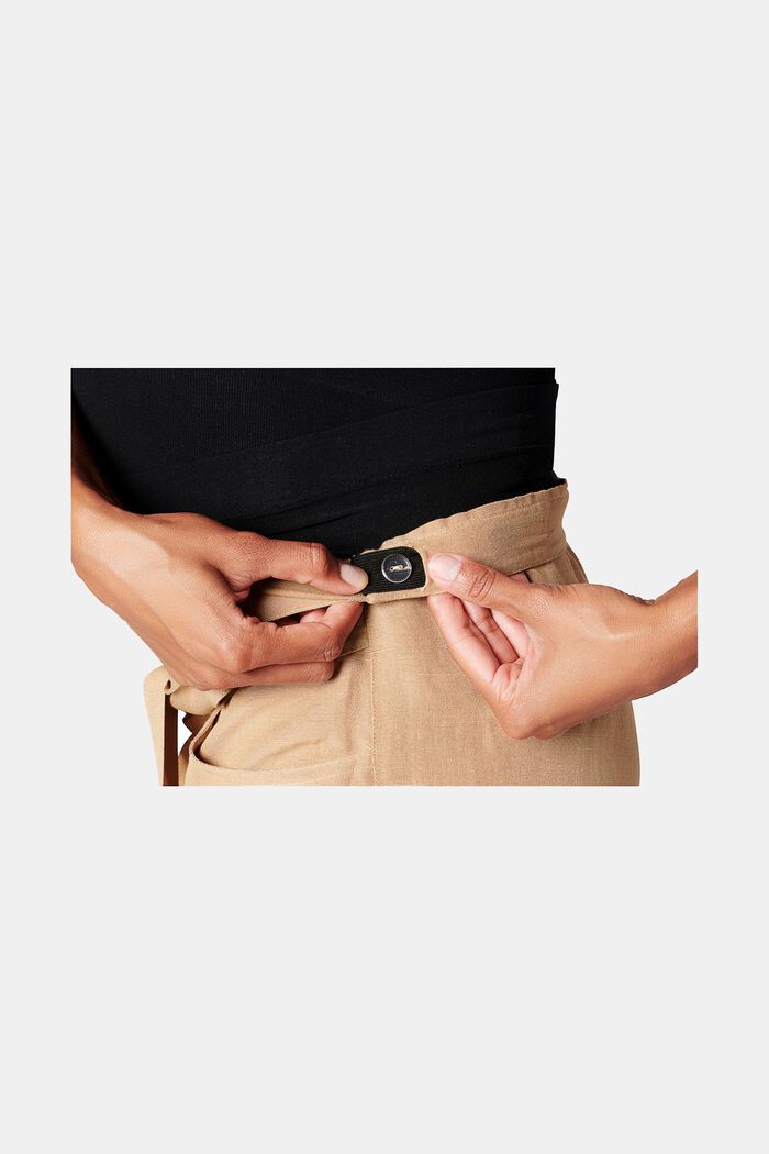 En lin mélangé : le pantalon à ceinture de maintien pour le ventre, SAND, detail image number 4
