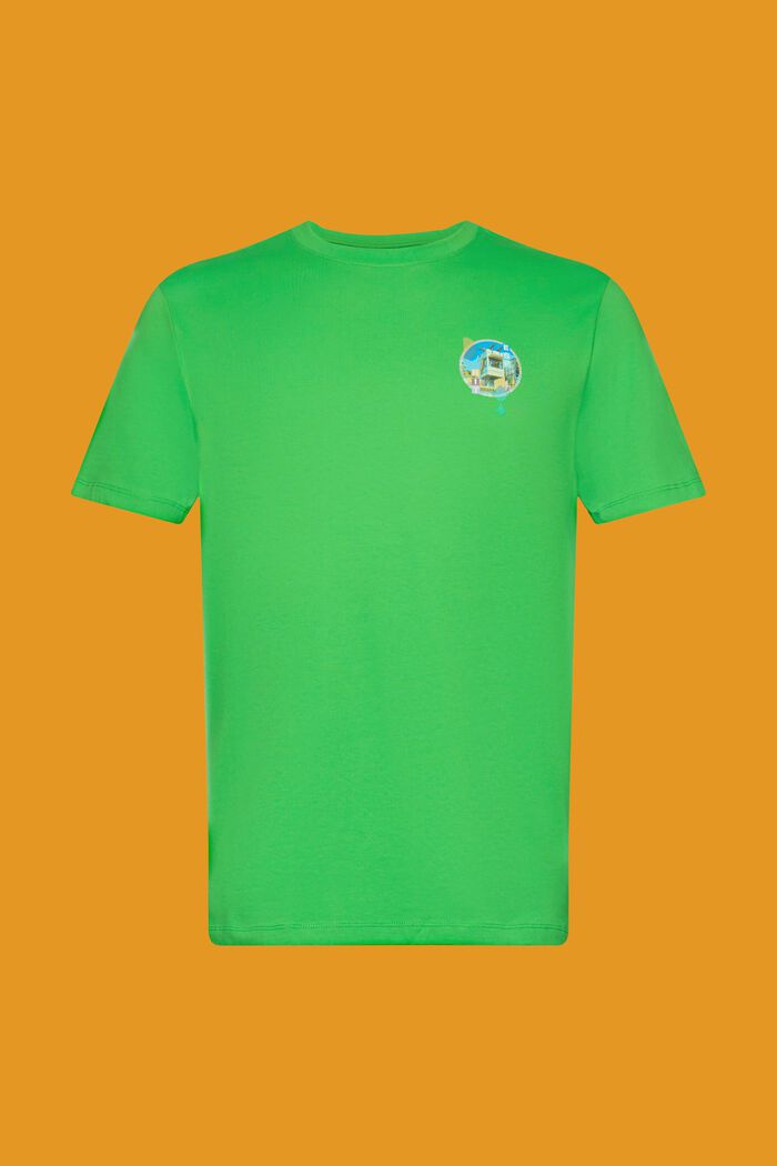 T-shirt de coupe Slim Fit orné d’un petit imprimé sur la poitrine, GREEN, detail image number 6
