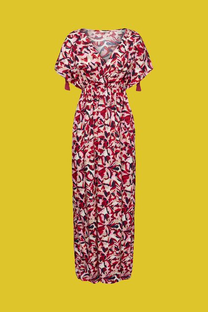 Longue robe de plage à motif floral