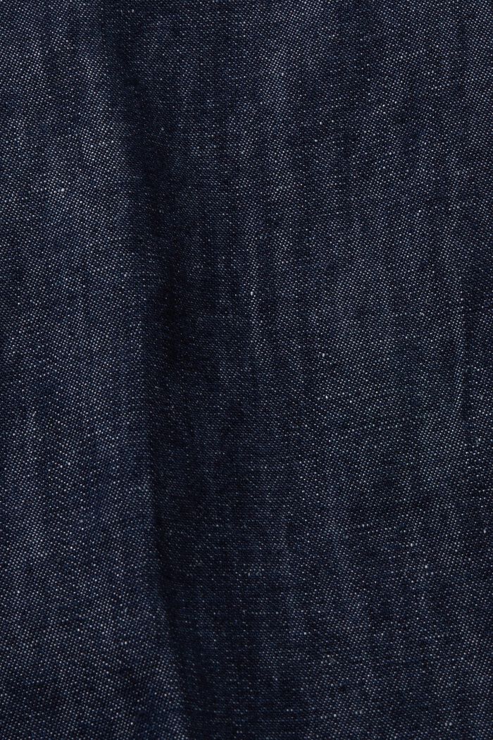 Chinoshort van katoen en linnen, BLUE BLACK, detail image number 8