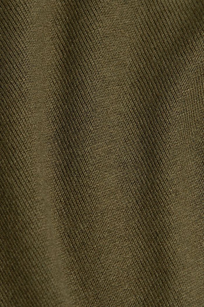 Cardigan en coton biologique mélangé, KHAKI GREEN, detail image number 1