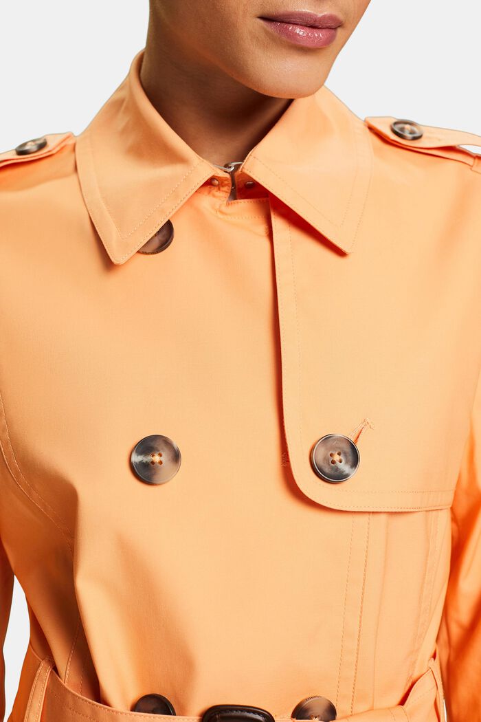 Trench-coat à boutonnage croisé et ceinture, PASTEL ORANGE, detail image number 3