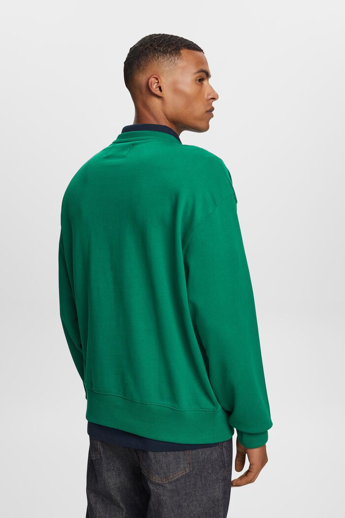 Sweatshirt met logo van organic cotton, DARK GREEN, detail image number 3