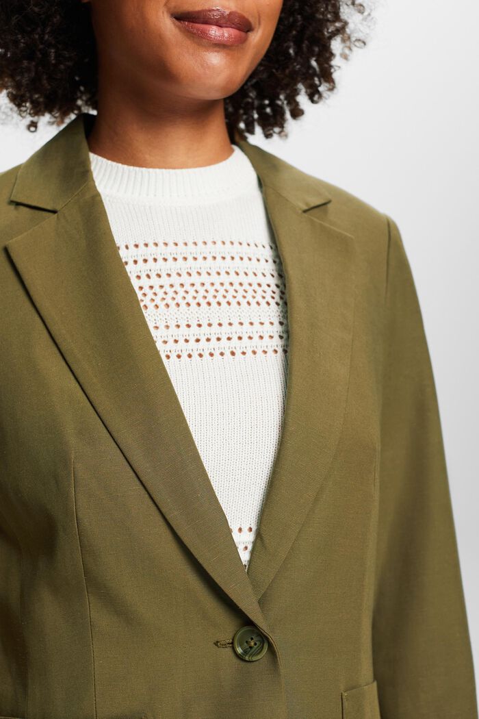 Single-breasted blazer voor mix & match, KHAKI GREEN, detail image number 3