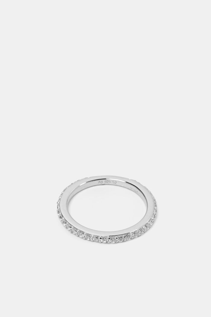Ring van sterlingzilver met zirkonia’s, SILVER, detail image number 0