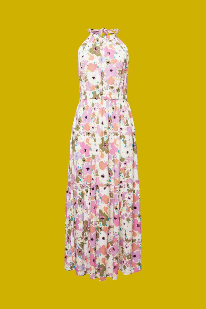 Midi-jurk met motief, PINK, detail image number 6