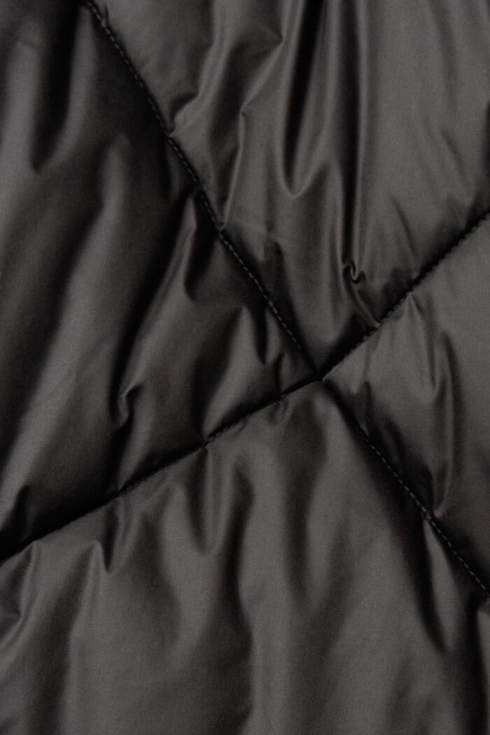 Lange mantel met ruitvormig stiksel, BLACK, detail image number 1