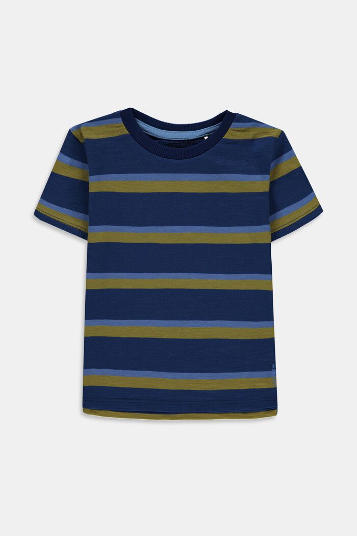 T-shirt à rayures, 100 % coton, BLUE, detail image number 0