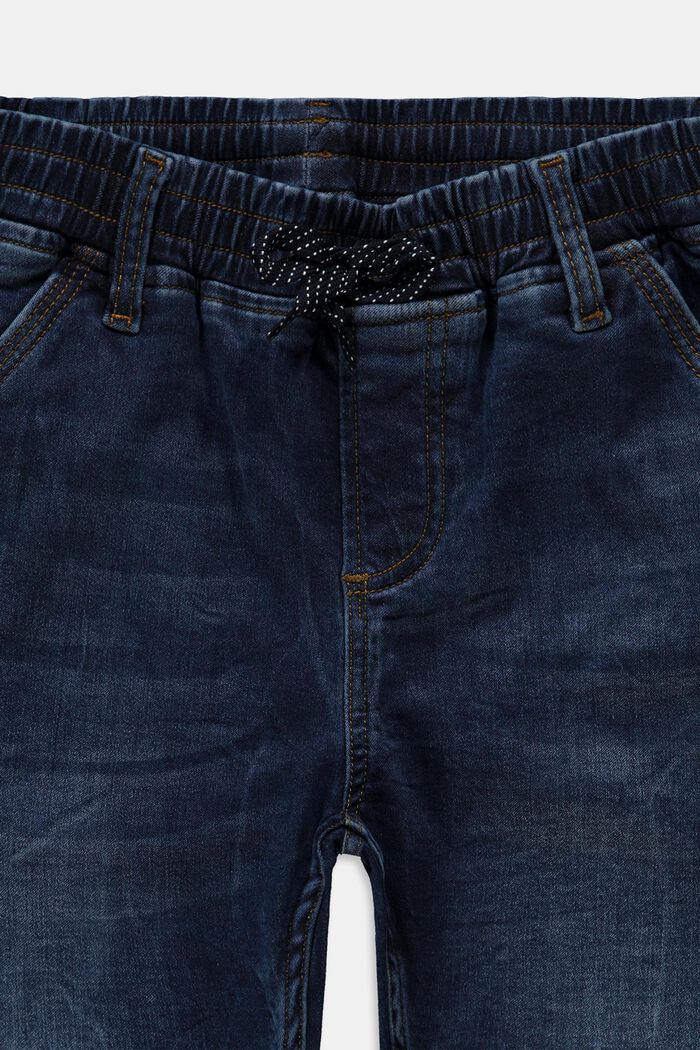 Jeans met elastische band, BLUE DARK WASHED, detail image number 2