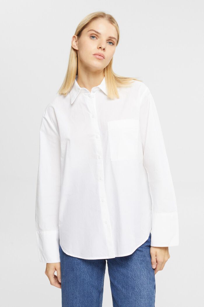 Witte oversized blouse van katoen