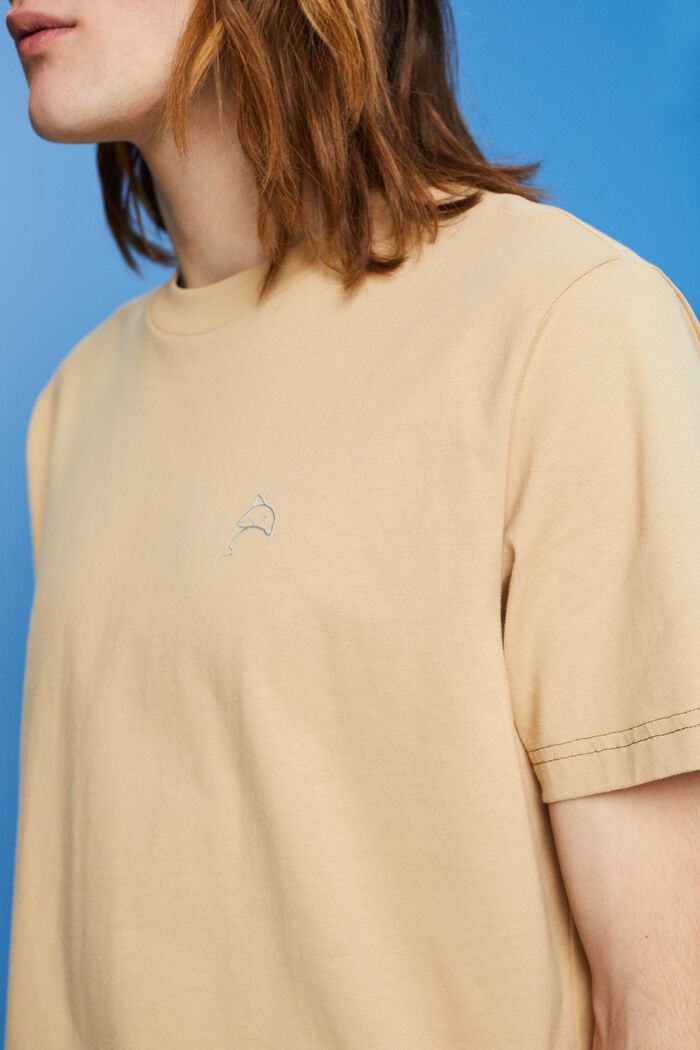 T-shirt en coton à imprimé dauphin, SAND, detail image number 2